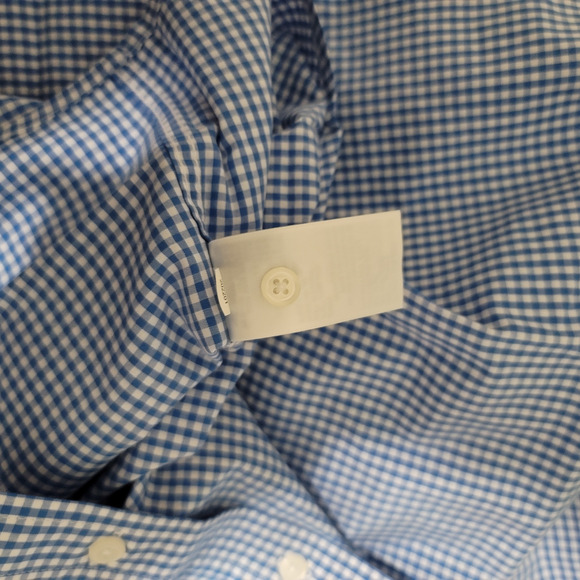 Amazon Essential Men's Blue White Poplin Button Down Shirt - XXL - Picture 7 of 8